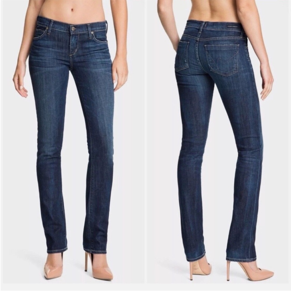 Citizens of Humanity Dark Blue “Ava” Low Rise Straight Leg Jeans
